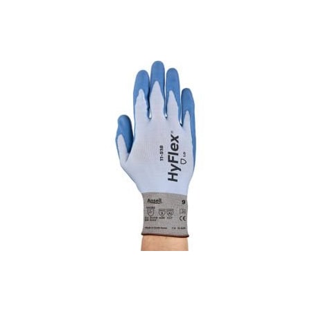 Ansell Polyurethane Coated Gloves, Polyurethane, Palm, 3 Abrasion Level, Blue, 10 12 PK ¿235134¿